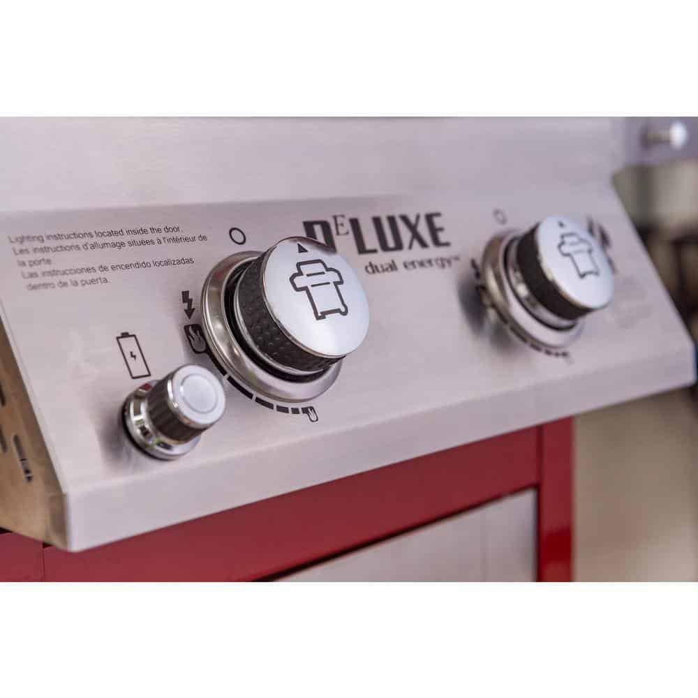 2-Burner Propane Gas Grill, Red �C Stainless Steel, 28,000 BTUs, Compact Design