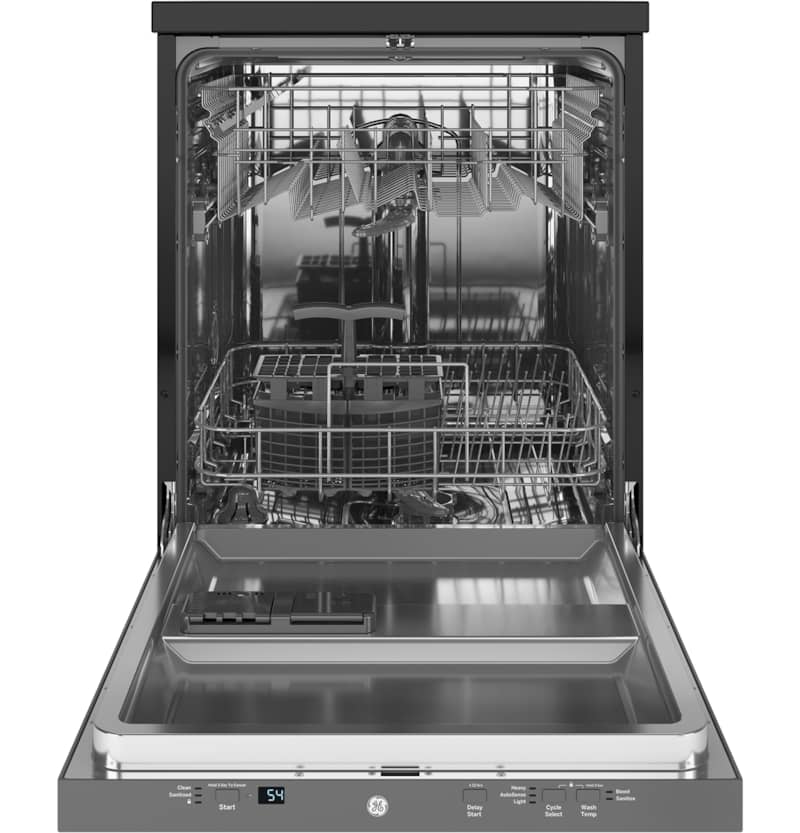 GE 24 Stainless Steel Portable Dishwasher With Sanitize Cycle