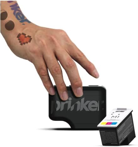 Prinker S Temporary Tattoo Device with Black Ink, Water-Resistant, Compatible with iOS & Android, Includes Battery & Charger