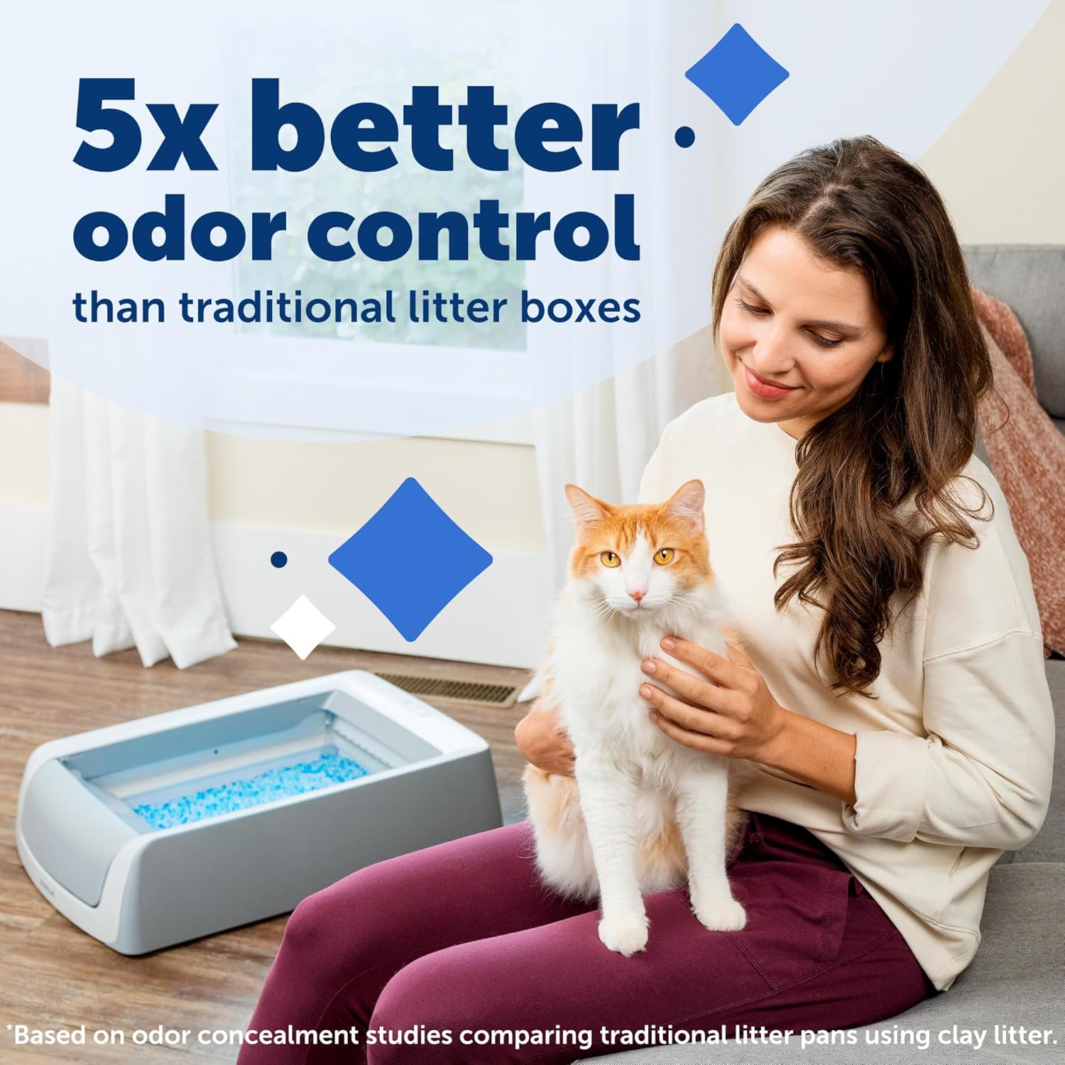 Crystal Pro Self-Cleaning Cat Litter Box - Never Scoop Litter Again - Hands-Free Cleanup with Disposable Crystal Trays - Better Odor Control - Includes Hood & Disposable Tray