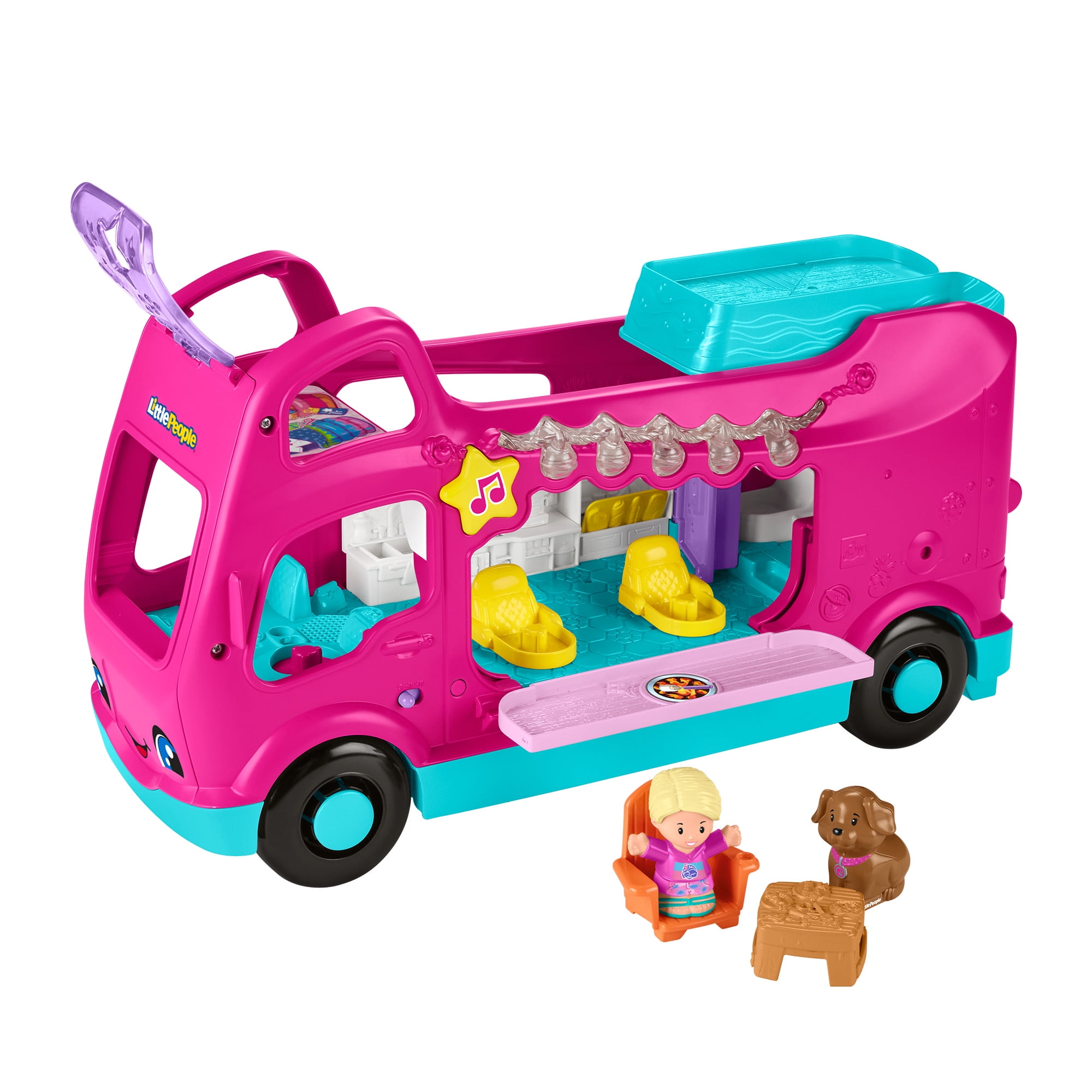 Fisher-Price Barbie Little Dreamcamper RV Playset with Music, Lights & 2 Figures