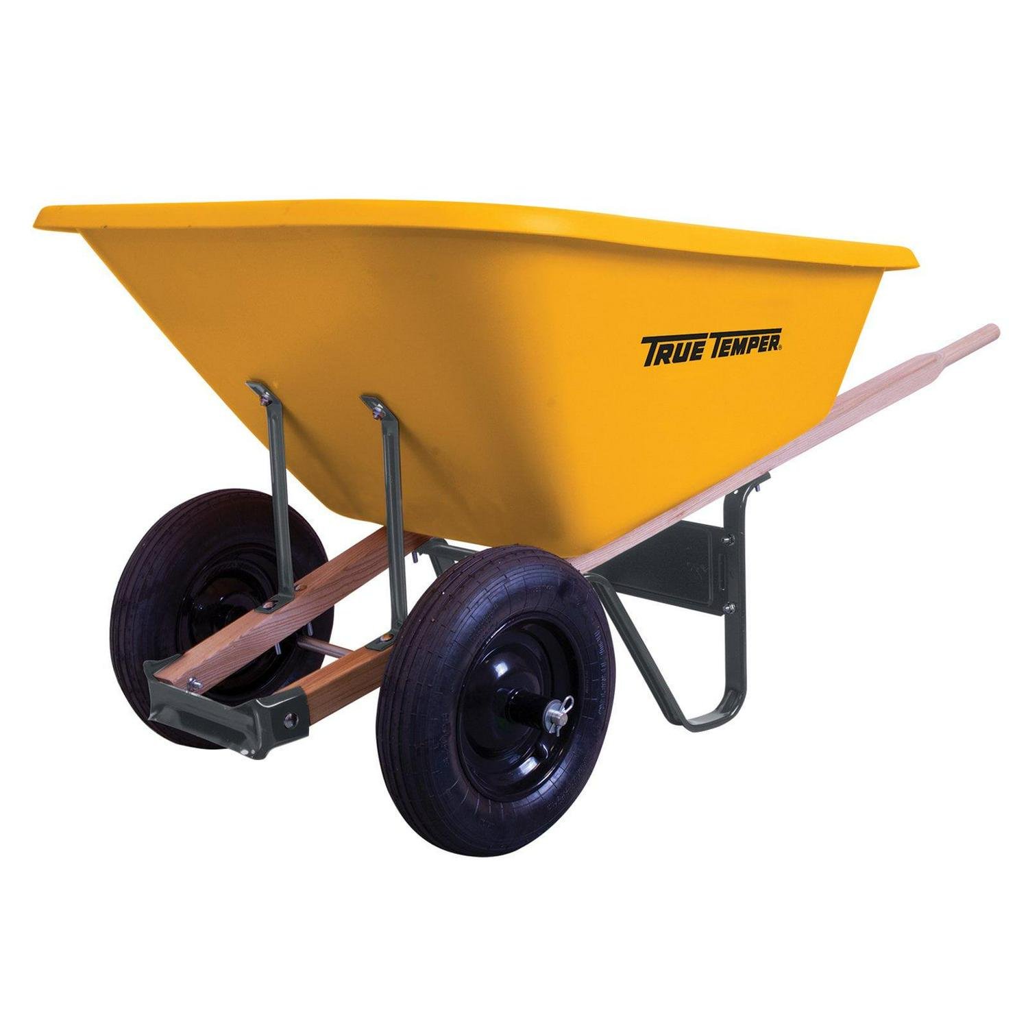 8 Cu Ft Poly Wheelbarrow with Dual Tires �C Durable Plastic Construction