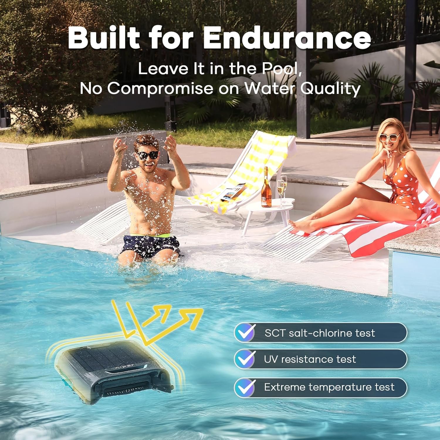AIPER Surfer S2 Solar Pool Skimmer with APP Support, 24/7 Cleaning, Dual Charging Modes, Smart Obstacle Avoidance, Ideal for All Swimming Pool Types