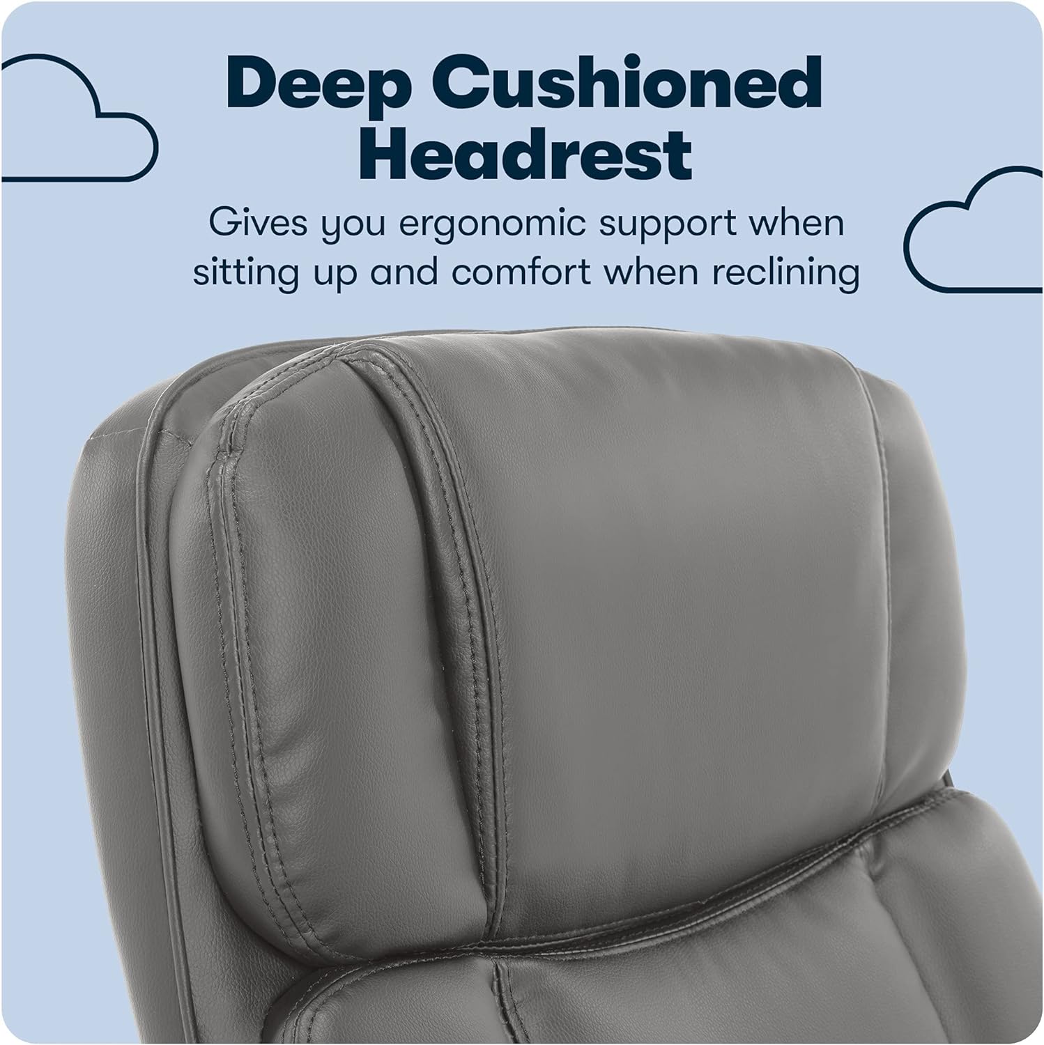 Fairbanks Big and Tall High Back Executive Office Ergonomic Gaming Computer Chair with Layered Body Pillows, Contoured Lumbar Zone, Black