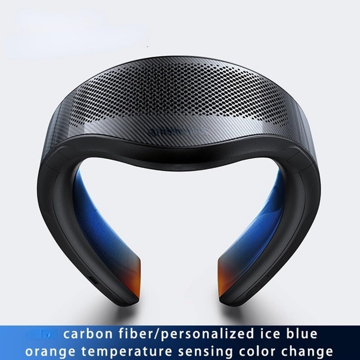 Portable Cooling Fan Neck Air Conditioner Cooling Version Neck Fan Full-body Cooling Portable Fan AI Temp Control Wearable Cooler(White)