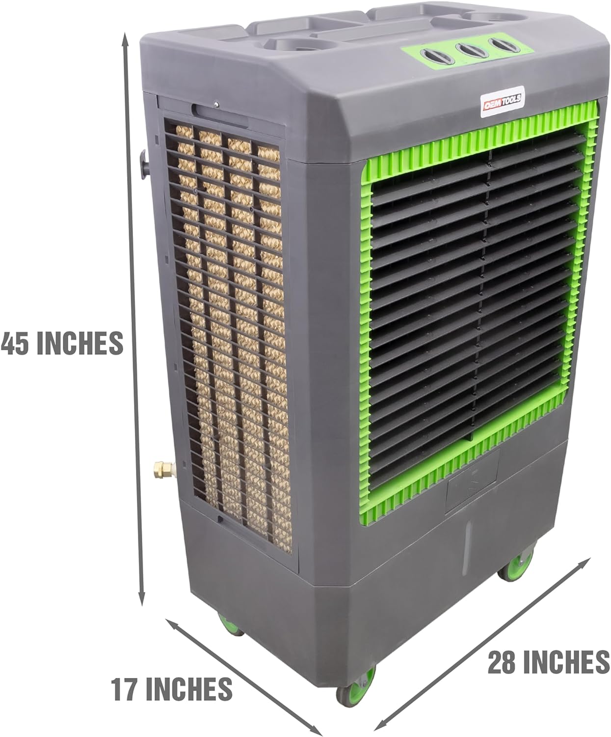 23969 3-Speed Evaporative Cooler, Green and Gray, Cools Up to 1600 Square Feet, 5300 CFM, Portable Cooler Fan