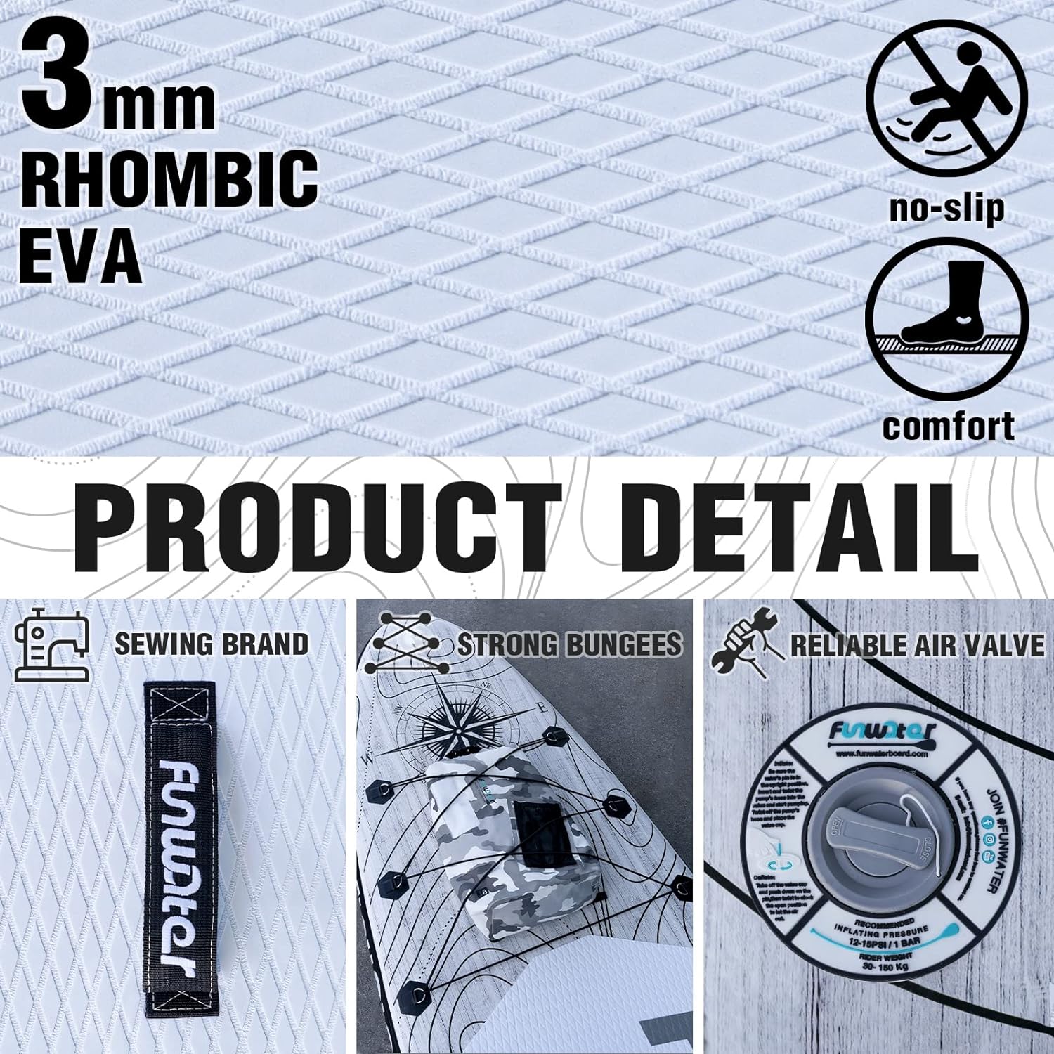 Inflatable Ultra-Light Stand Up Paddle Board for All Skill Levels with Premium SUP Paddleboard Accessories,Non-Slip Comfort Deck for Youth & Adults.