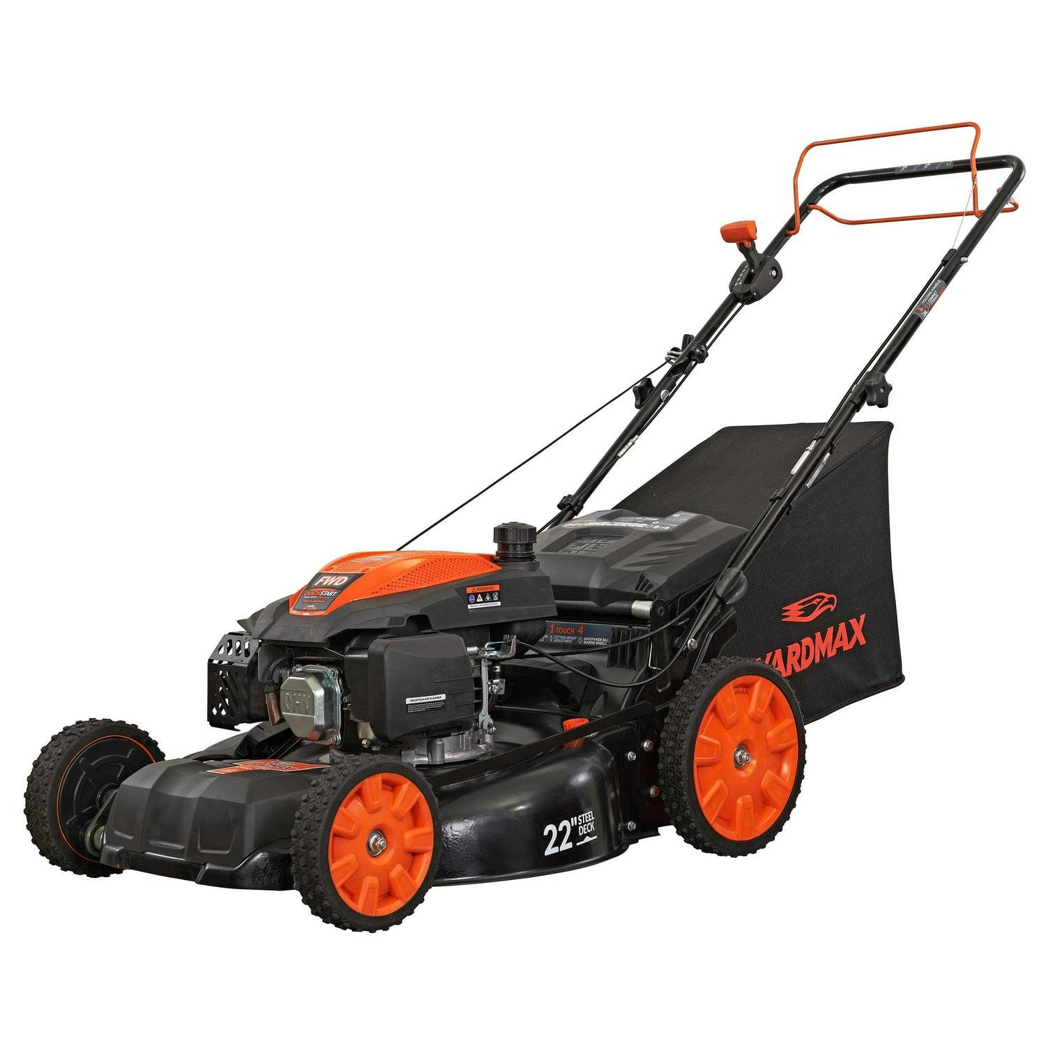 YG2860 22��� 201cc 3-in-1 Gas Self-Propelled Lawn Mower with CVT and High Wheels