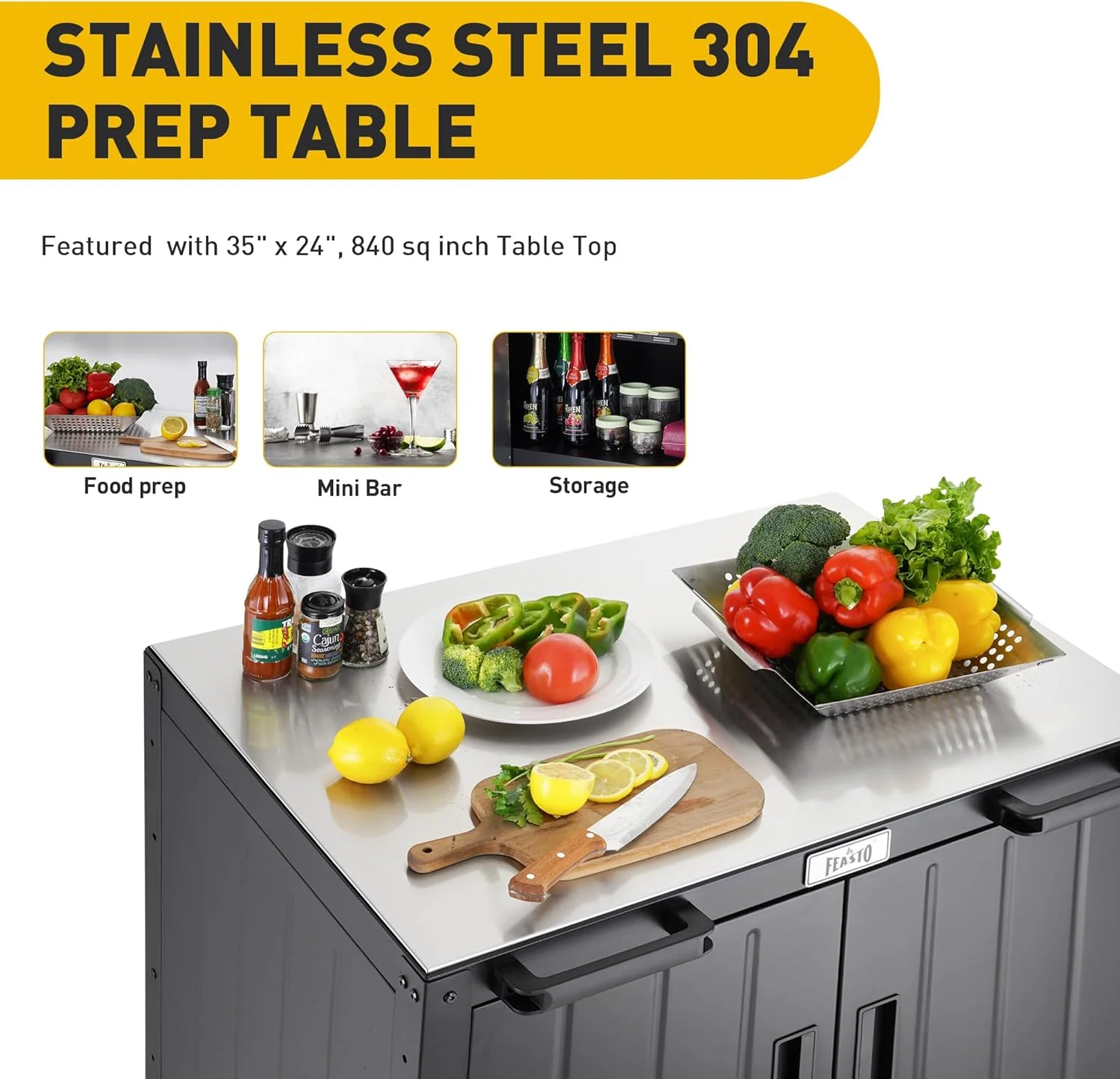 Modular Outdoor Kitchen Island with Propane Stoves and Storage