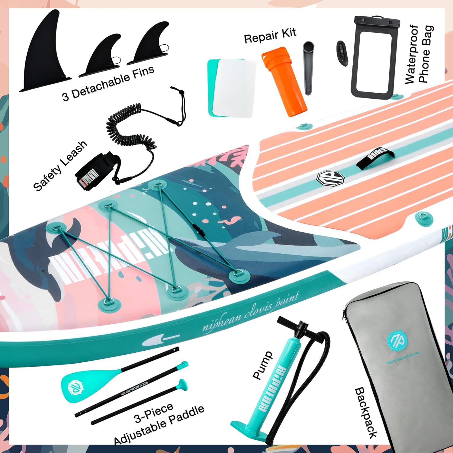 Stand Up Paddle Board with SUP Accessories, Anti-Slip EVA Deck, 10 ?�� ?Inflatable Paddle Boards for Adults & Youth of All Skill Levels