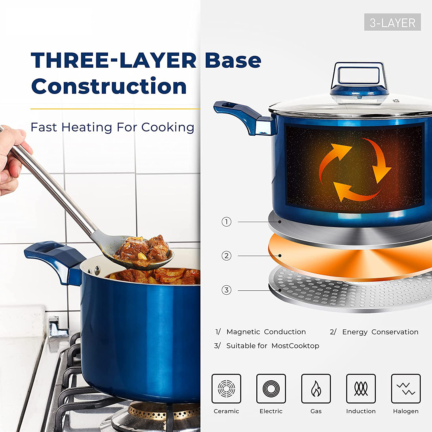 Red Nonstick Cookware Set  C 10 Pcs by [Brand Name], Induction Compatible, Chemical-Free, Includes Frying Pans, Saucepans, Saute Pan, Stock Pot