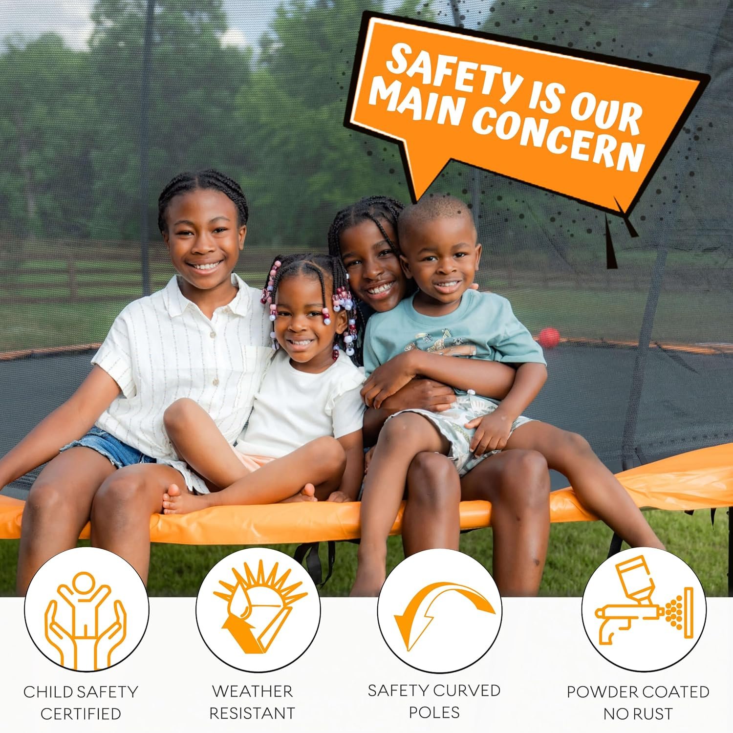 JUMPZYLLA Trampoline 8FT 10FT 12FT 14FT 15FT 16FT Trampoline with Enclosure �C Recreational Trampolines with Ladder and AntiRust Coating, ASTM Approval Outdoor Trampoline for Kids