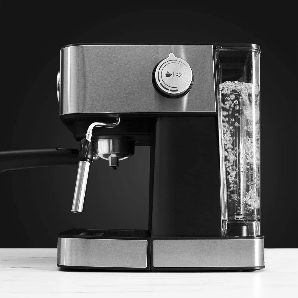Barista Espresso Machine 2900W, 20-Bar Pressure, Dual Thermoblock, 2.7L Tank, Stainless Steel, Integrated Grinder & Steamer