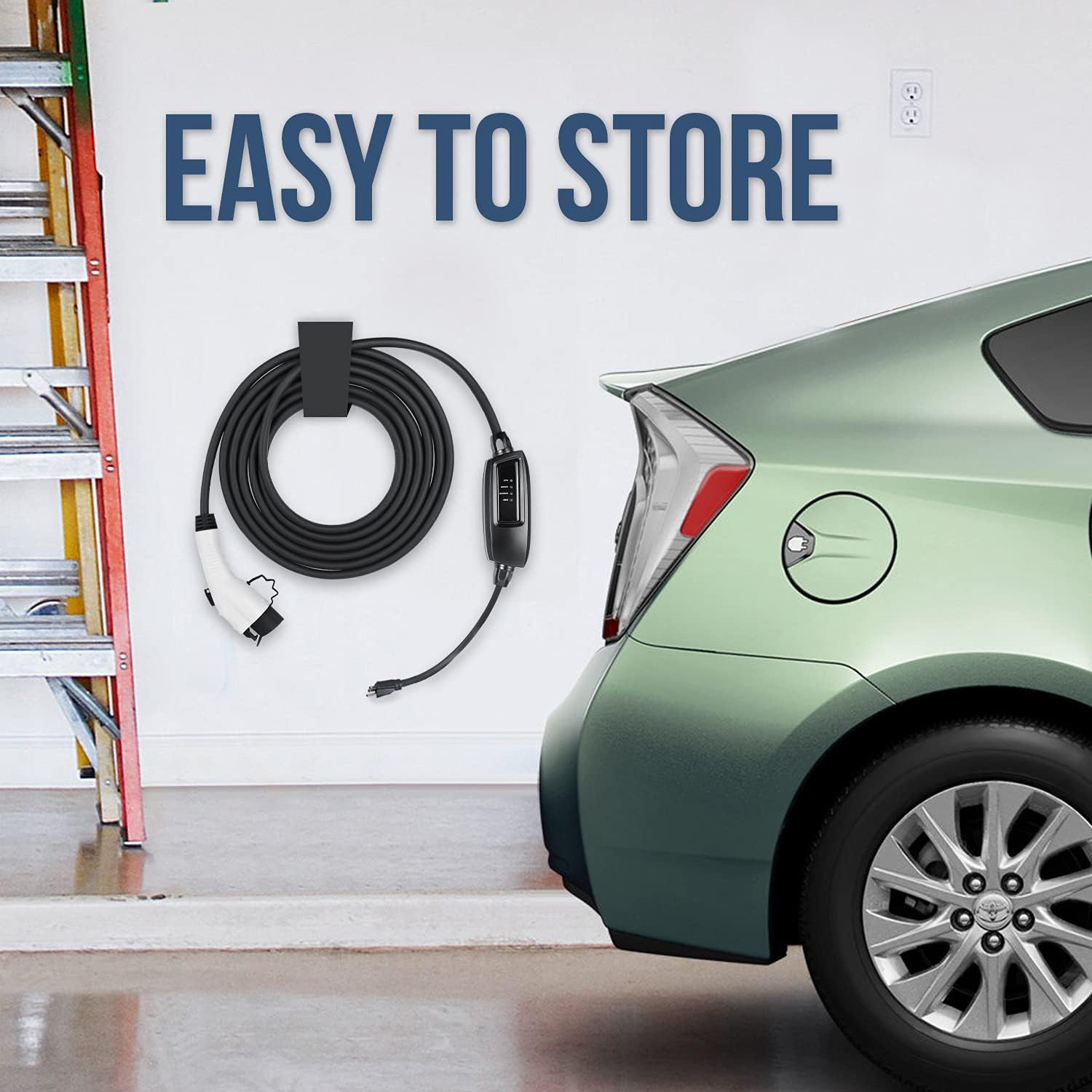 Lectron 16A Level 1 EV Charger, 110V, 21ft Cord, NEMA 5-15 Plug, J1772 Compatible, Fast Charging, Wall Mount