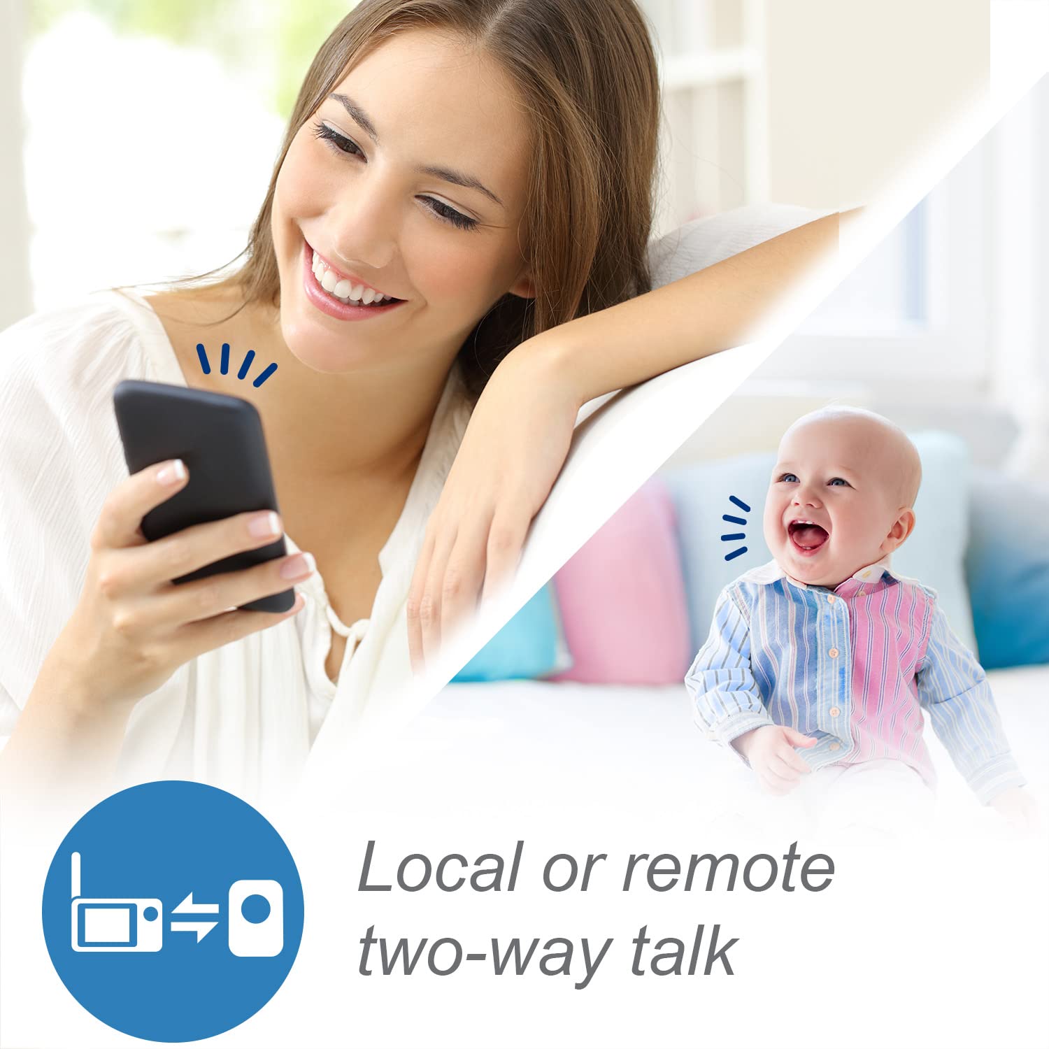 VTech RM7764-2HD Smart Baby Monitor with 1080p FHD, Night Vision, Temperature Sensor, 360   Pan & Tilt, Two-Way Talk