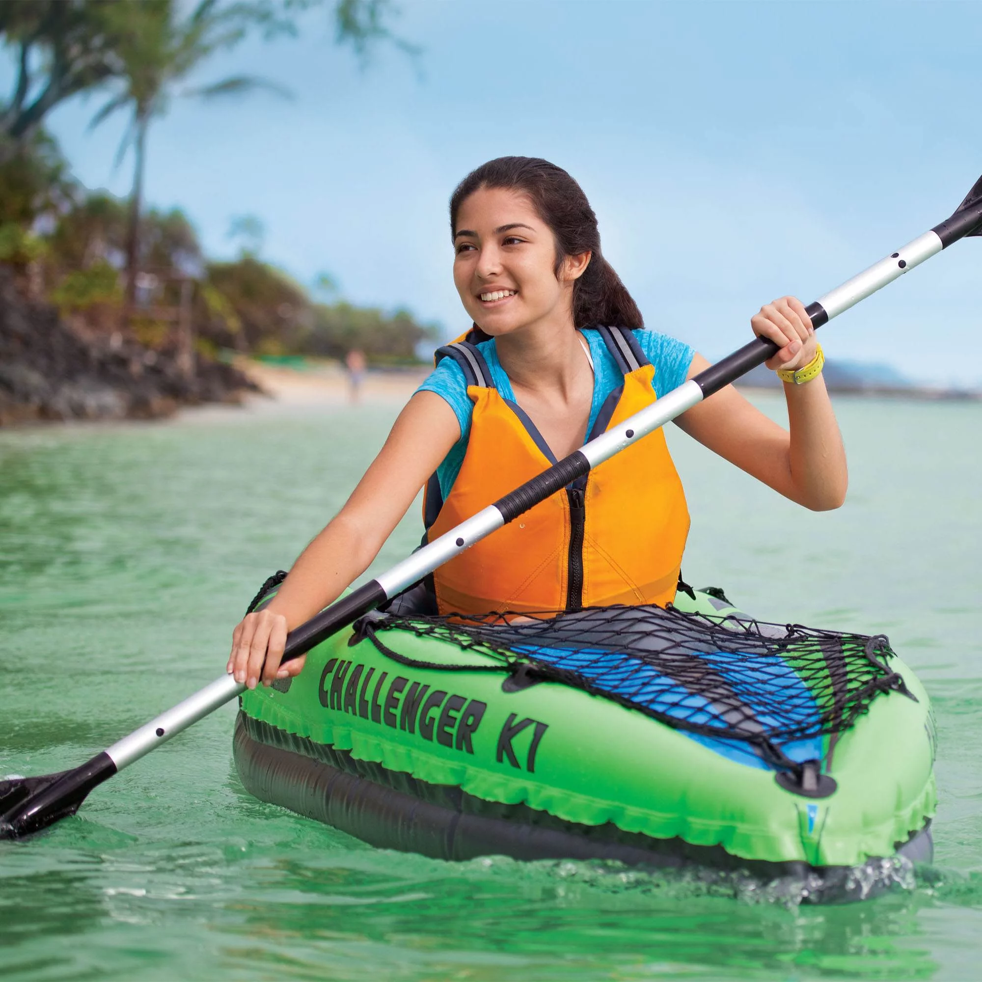 Intex Challenger K1 Inflatable Kayak with Oar and Hand Pump