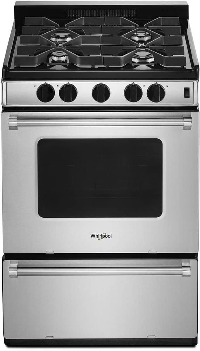 Whirlpool 24    Stainless Steel Freestanding Gas Range with Sealed Burners  C ADA Compliant