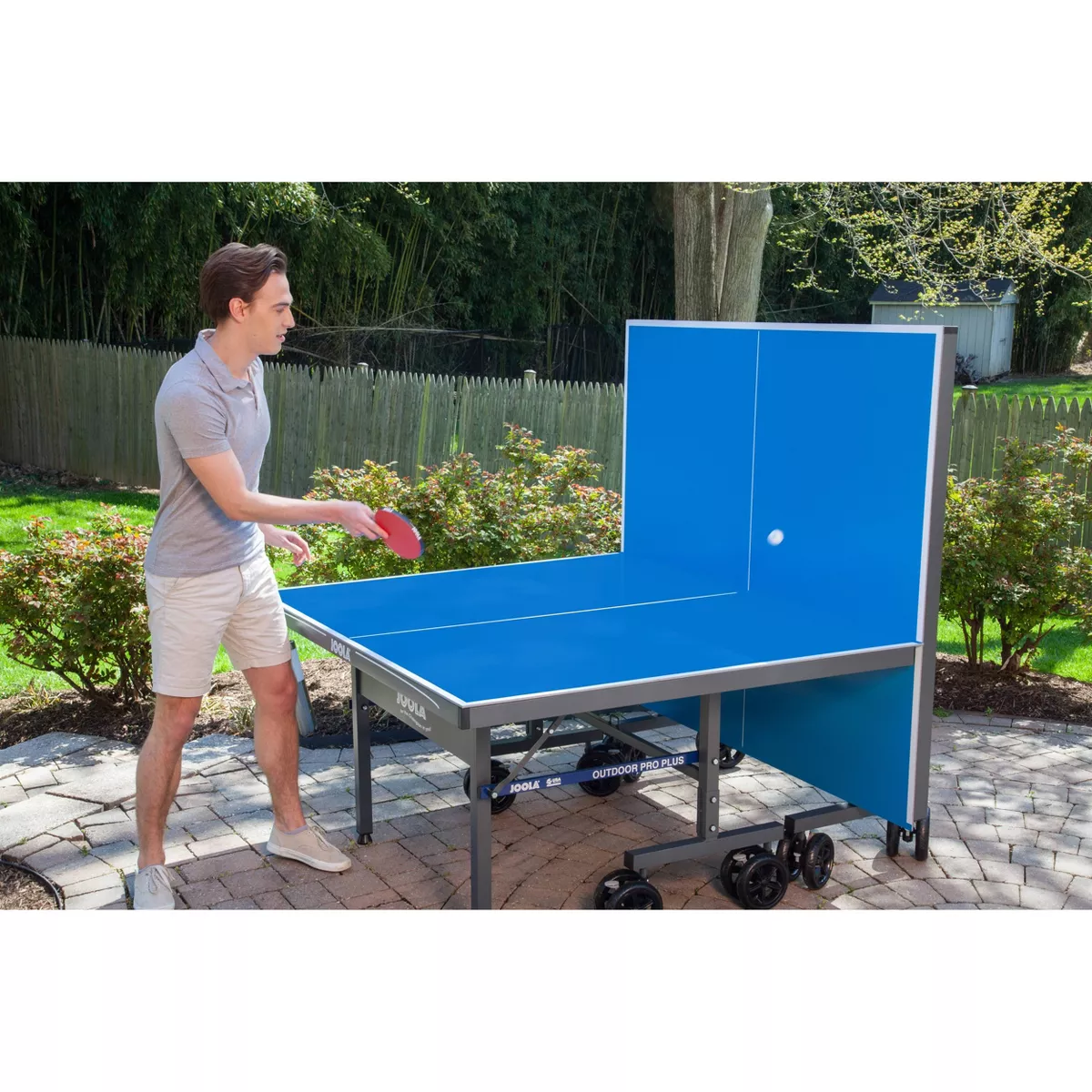 JOOLA Nova Pro Plus Outdoor Ping Pong Table �C Weatherproof, Foldable, 9��5 ft, Aluminum Surface, Rust-Resistant Frame