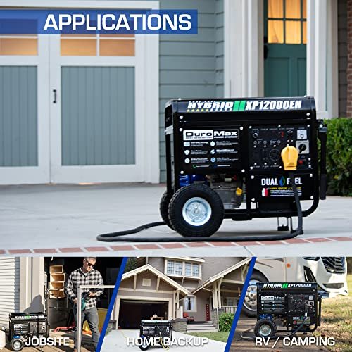XP12000EH Dual Fuel Generator �C 12,000W Gas/Propane, 457cc 4-Stroke Engine, EPA/CARB Compliant