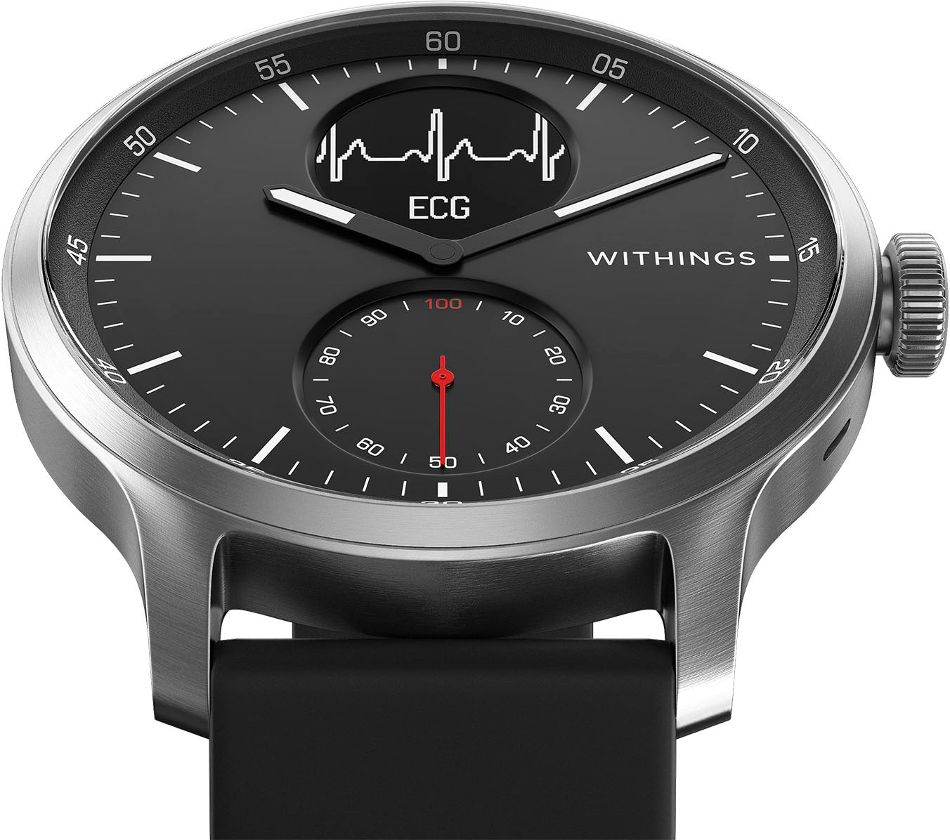 Withings SCANWATCH Hybrid Smartwatch 42mm Black  C ECG, Heart Rate & Oximeter Functions