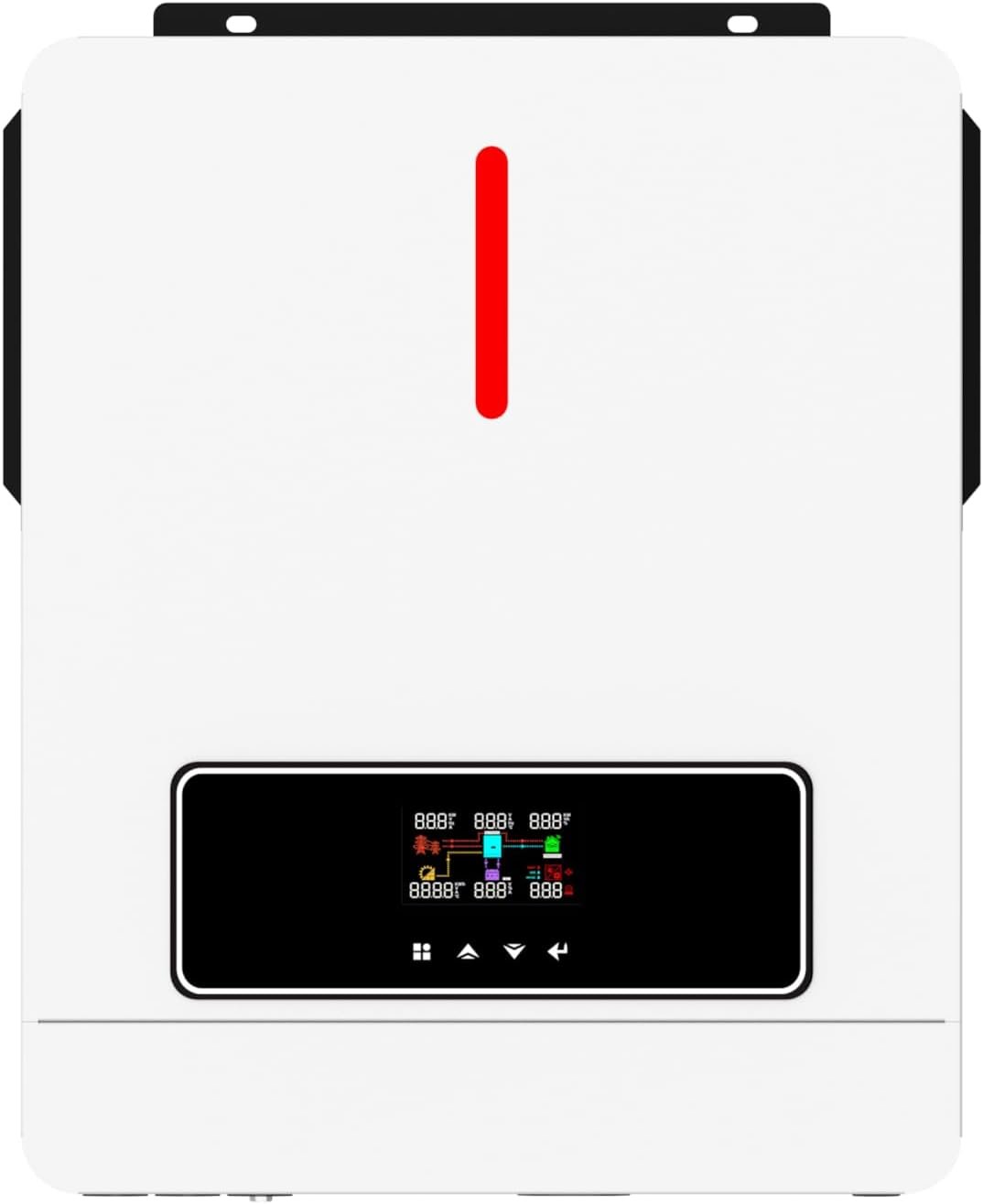 Xijia 3600W Hybrid Pure Sine Wave Power Inverter with 120A MPPT Solar Charger .dc 24V to ac 110v 60HZ Solar Converter for Home,Car &Cabin (DC24V(Range20V-30V) 3600VA)