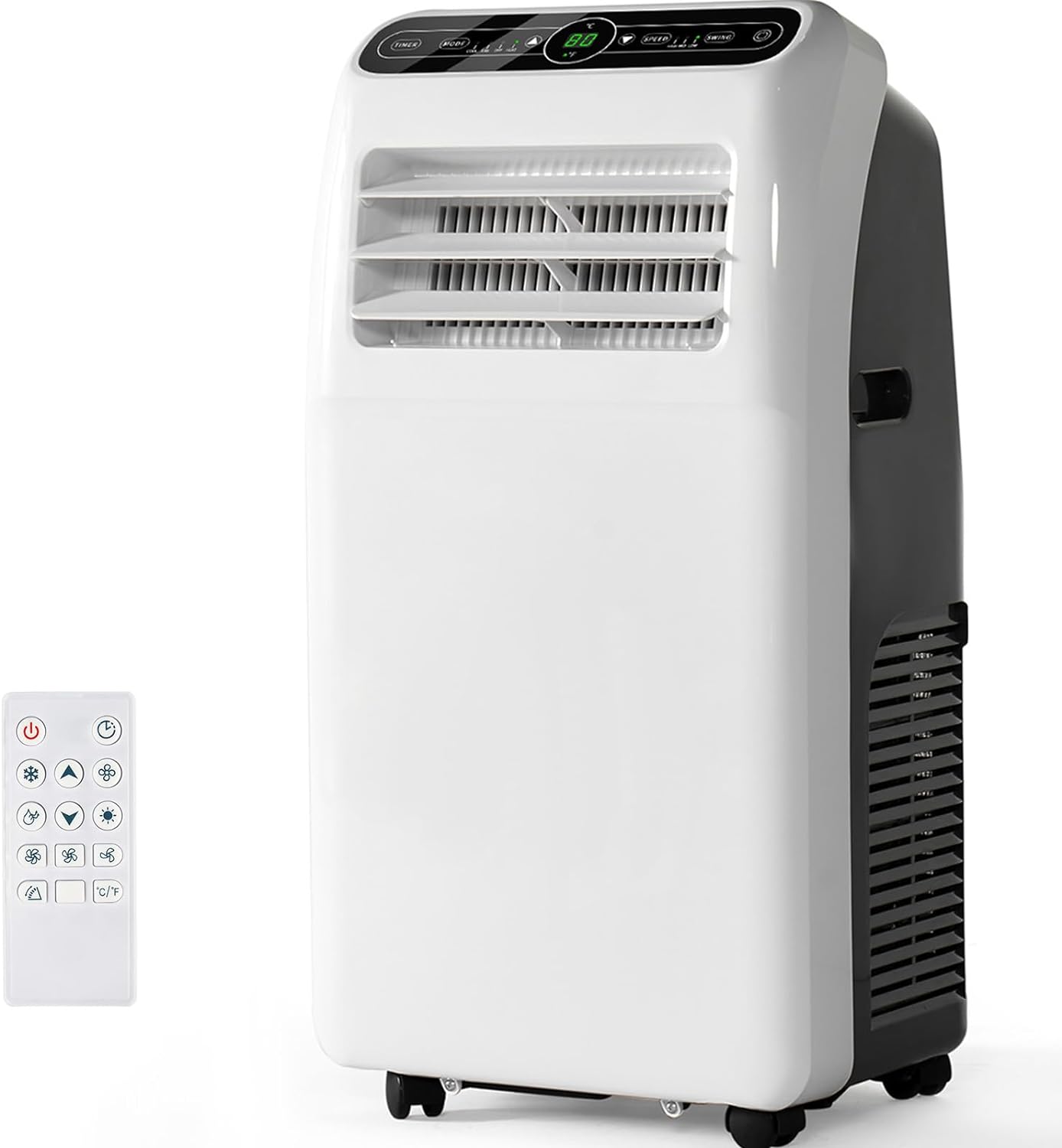 Portable Air Conditioner Cools up to 300 Sq.ft, 4-IN-1 Portable AC Unit with Cooling, Dehumidifier, Fan, 24H Timer (Window Venting Kit Included)