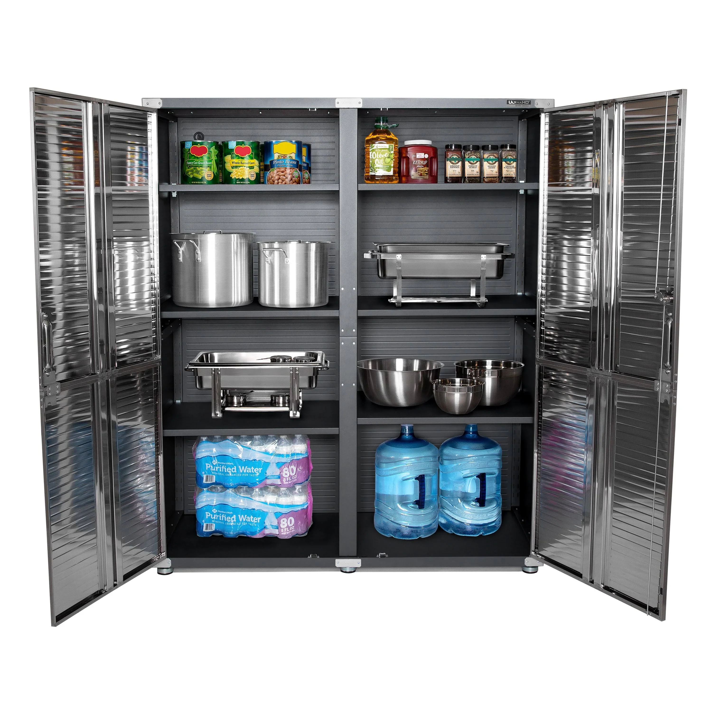 Seville Classics UltraHD Extra-Wide Mega Storage Cabinet, 60 inch W x 24 inch D x 72 inch H, Graphite