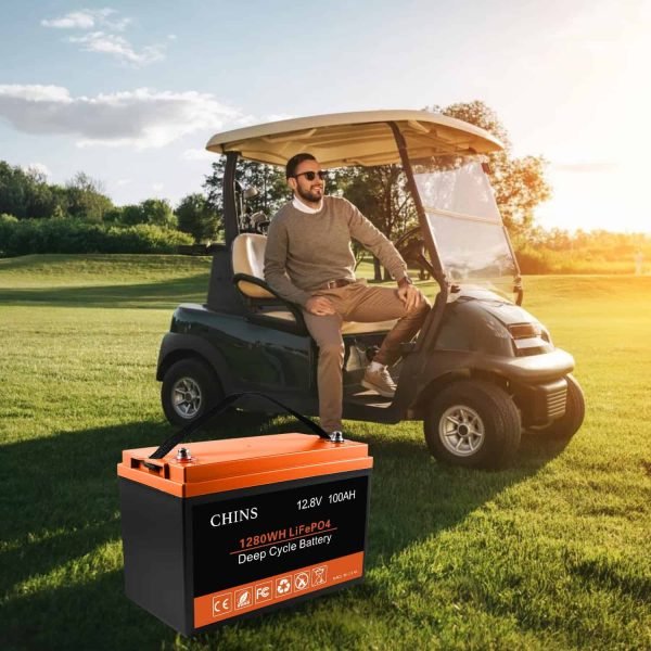 CHINS LiFePO4 Lithium Iron Battery 12V 100Ah for Boat Fishing