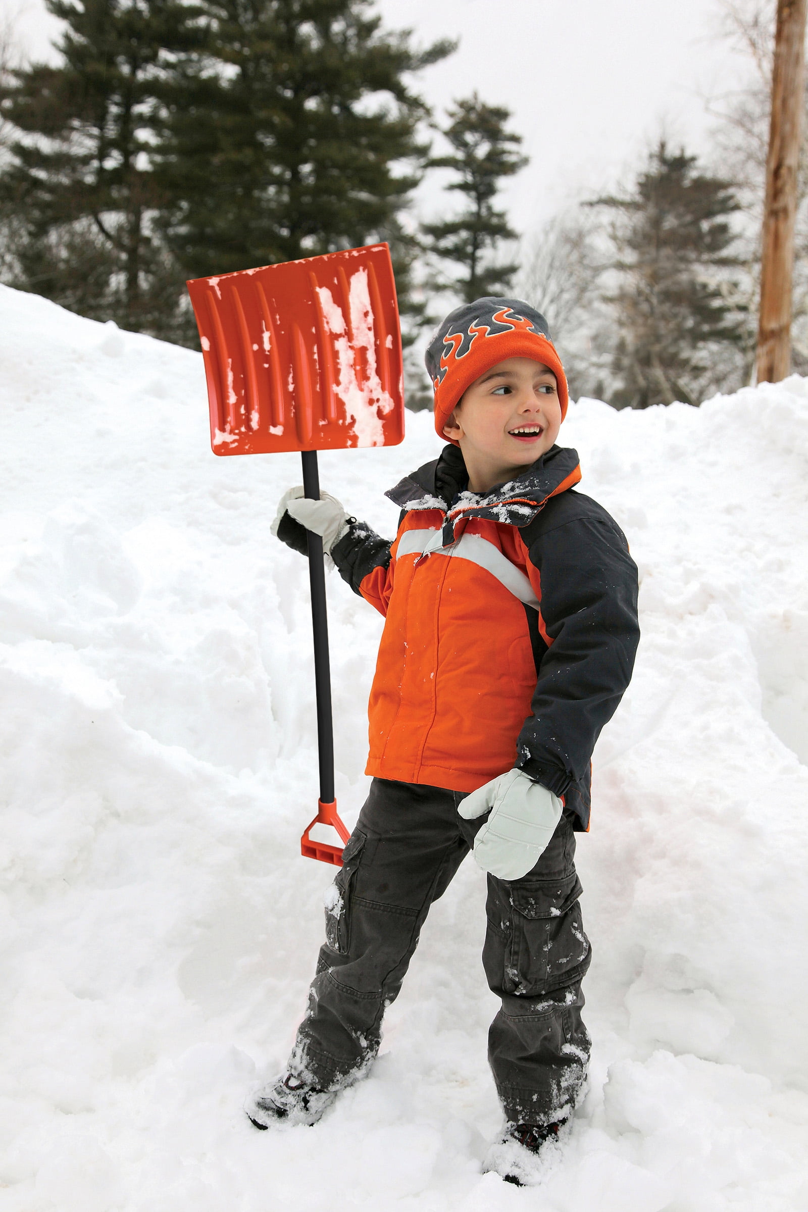 EMSCO Bigfoot Kids Snow Shovel �C Lightweight Poly Blade & Wooden Handle �C Safe & Durable