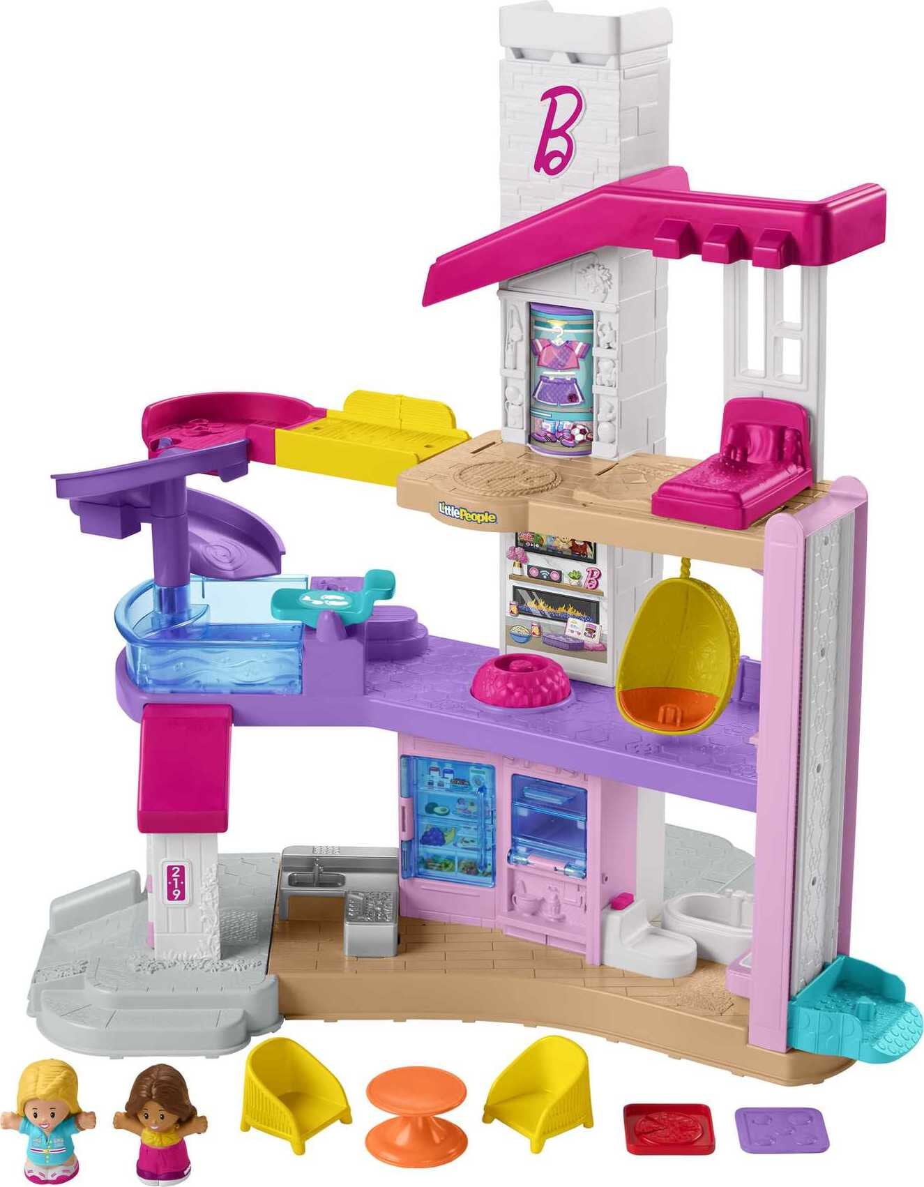 Fisher-Price Barbie Little DreamHouse Toddler Playset with Music, Lights & 7 Pieces