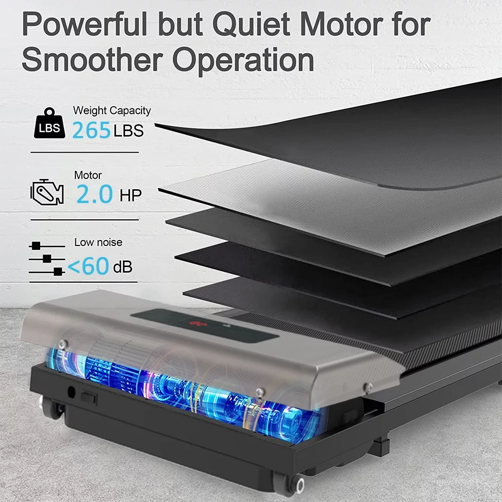 Bigzzia Walking Pad Under Desk Treadmill, Pink  C Portable, Silent Motor, LCD Display, Remote Control, 265 lbs Capacity, No Installation Needed