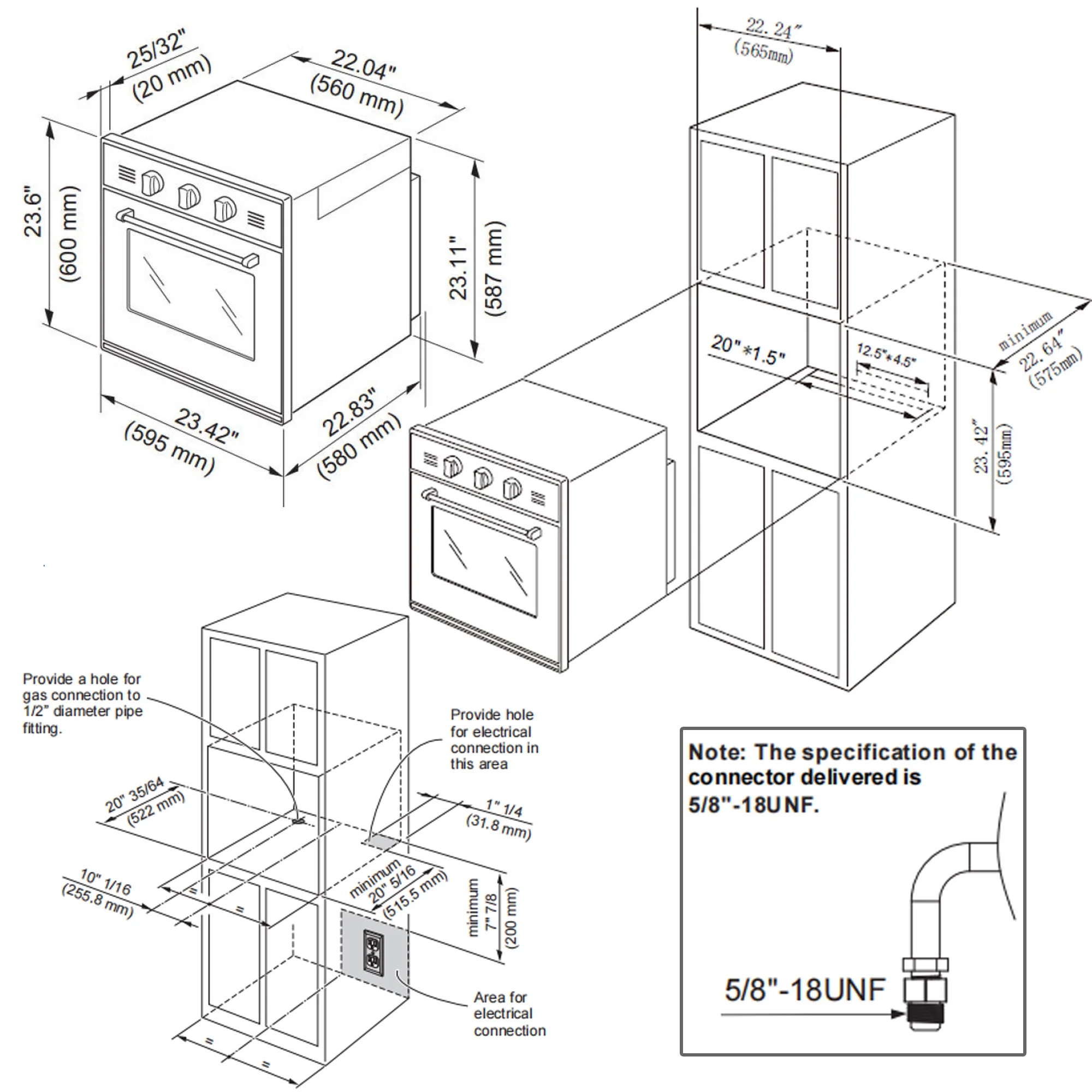 Empava 24-inch 2.3 Cu.ft. Single Propane Gas Wall Oven - Convection Fan in Stainless Steel - EMPV-24WO11L