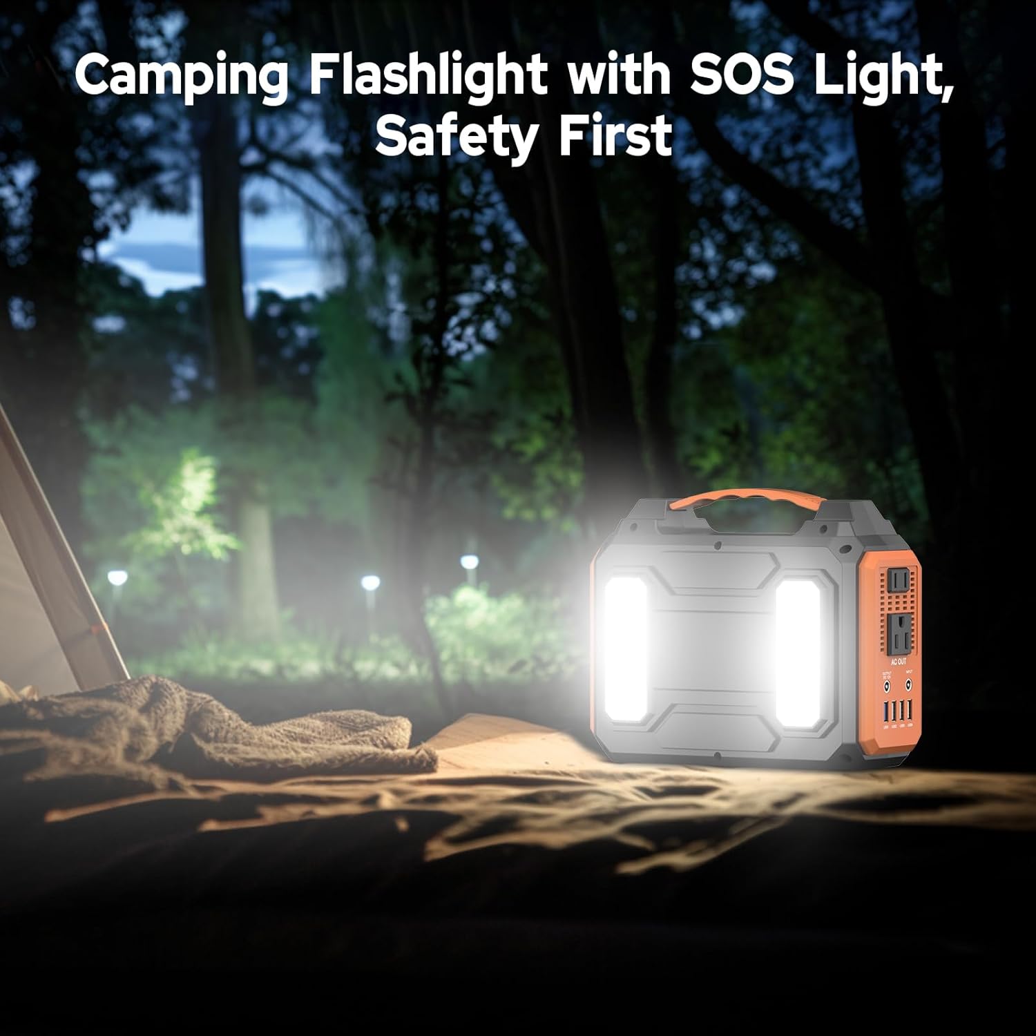 Portable Solar Generator, 300W Portable Power Station with Foldable 60W Solar Panel, 110V Pure Sine Wave, 280Wh Lithium Battery Pack with DC AC Outlet for Home Use RV Outdoor Camping Adventure