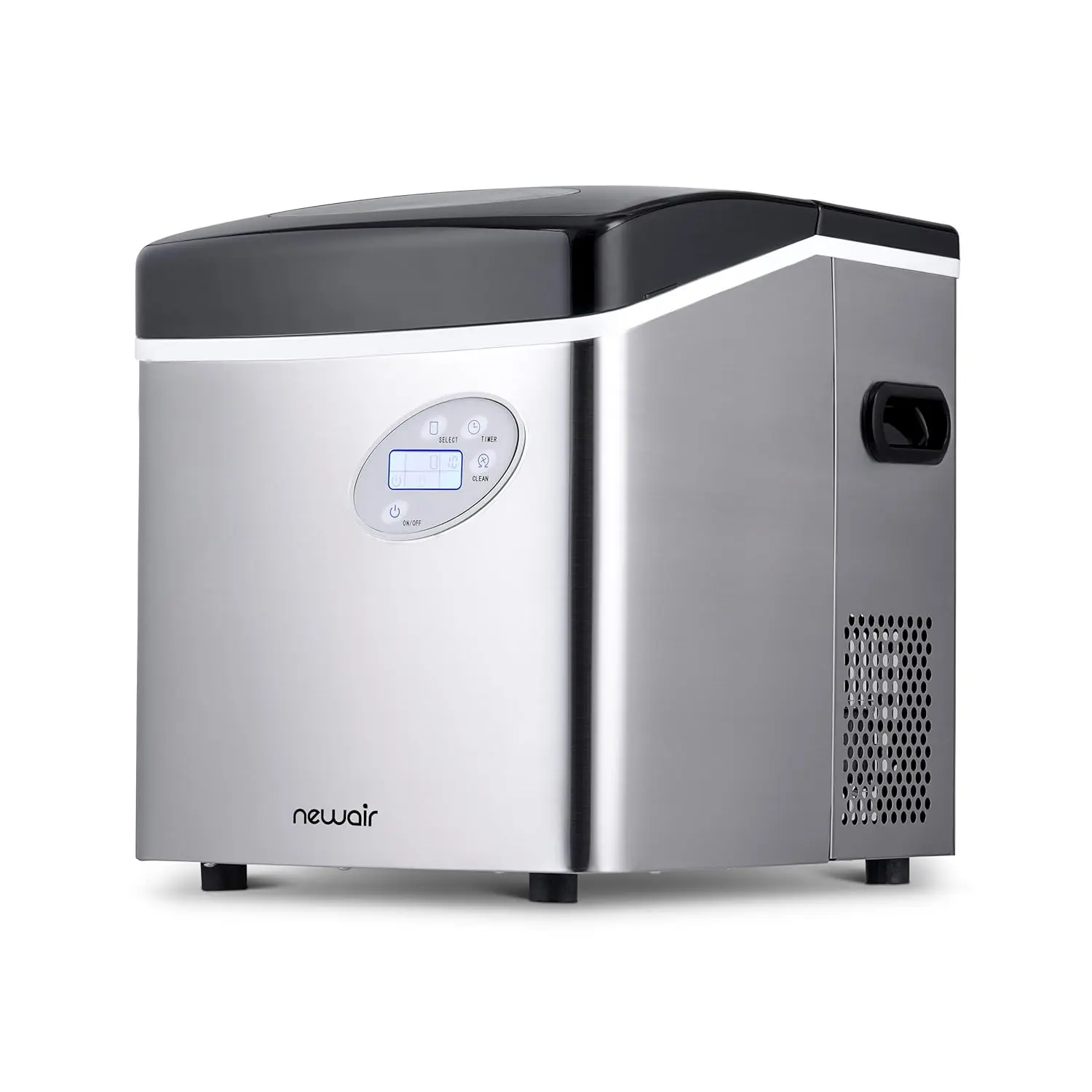 NewAir AI-215SS Portable Ice Maker, 50 lbs/Day, 3 Ice Sizes, Stainless Steel, Compact Countertop for Kitchen/Office/RV/Bar