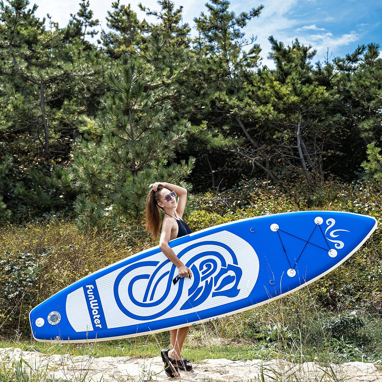 Inflatable Ultra-Light Stand Up Paddle Board for All Skill Levels with Premium SUP Paddleboard Accessories,Non-Slip Comfort Deck for Youth & Adults.