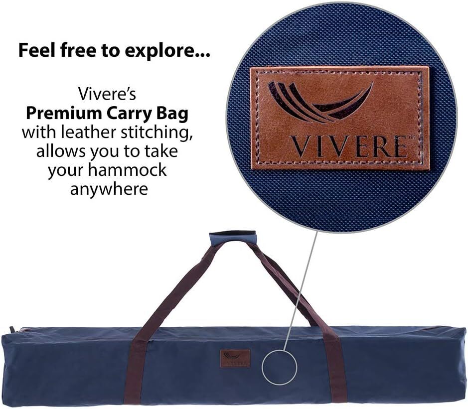 Vivere Double Cotton Hammock with Steel Stand, 450 lb Capacity, Tropical Colors, Includes Premium Carry Bag