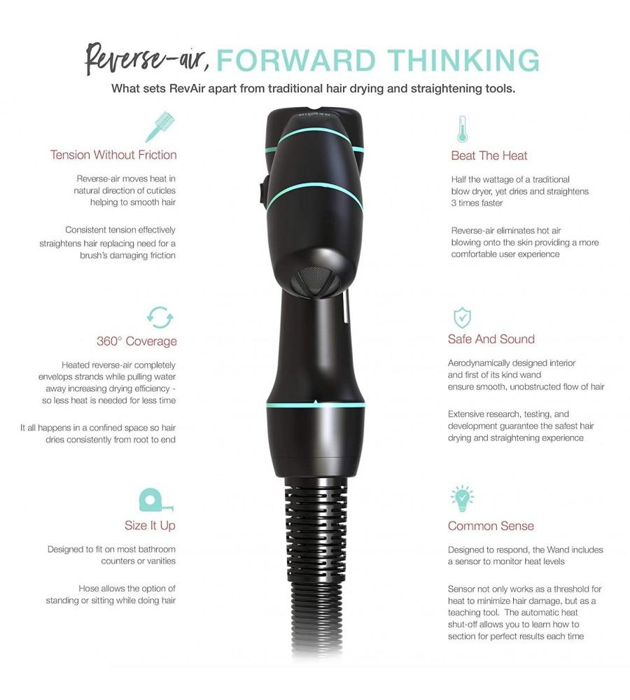 g REVAIR Reverse-Air Hair Dryer | Easily Dry and Straighten Hair