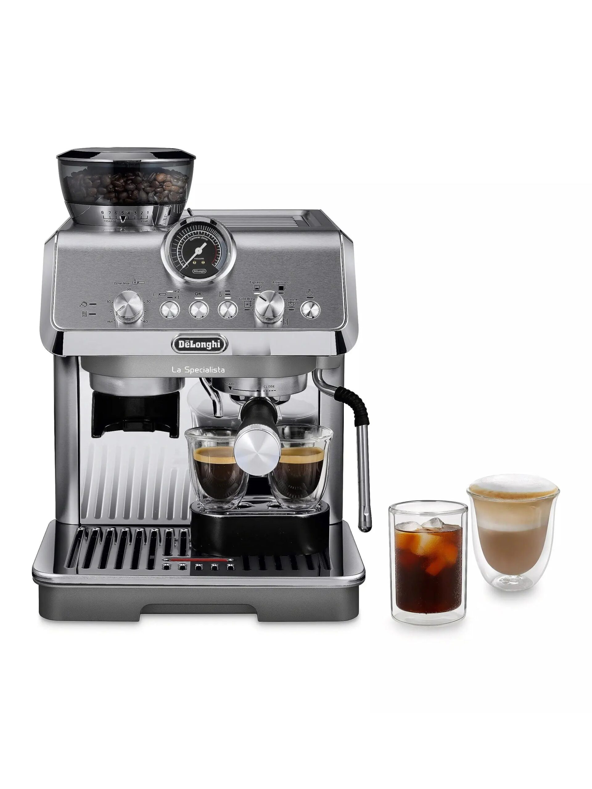 De��Longhi La Specialista Arte Evo Espresso Machine, Stainless Steel, Built-in Grinder, Cold Brew, 15 Bar Pump