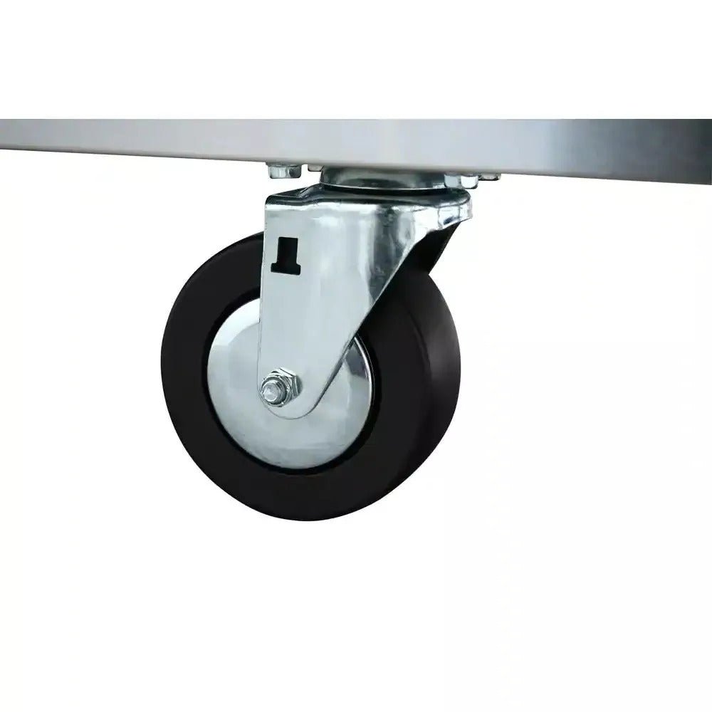 72 in 18-Drawer 24 in. D Mobile Workbench with Solid Wood Top Stainless Steel