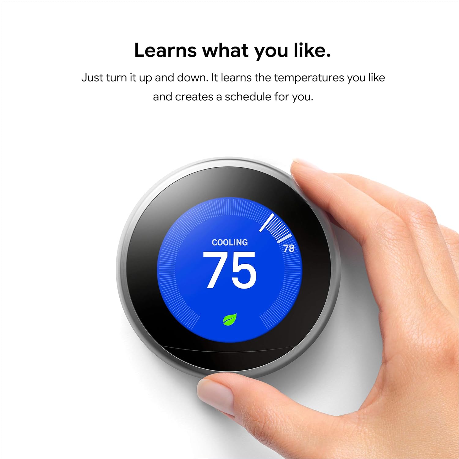 Learning Thermostat - Programmable Smart Thermostat for Home - 3rd Generation- Works with Alexa - White