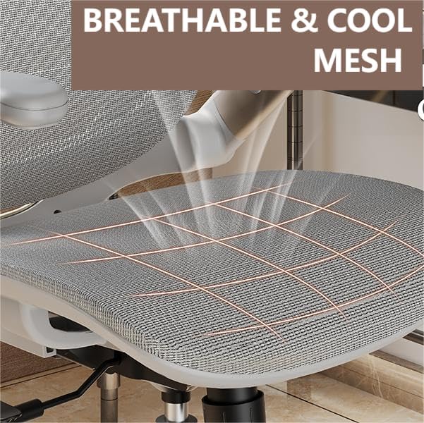 Ergonomic Mesh Office Chair, High Back Desk Chair - Adjustable Headrest with Flip-Up Arms, Tilt Function, Lumbar Support and PU Wheels, Swivel Computer Task Chair