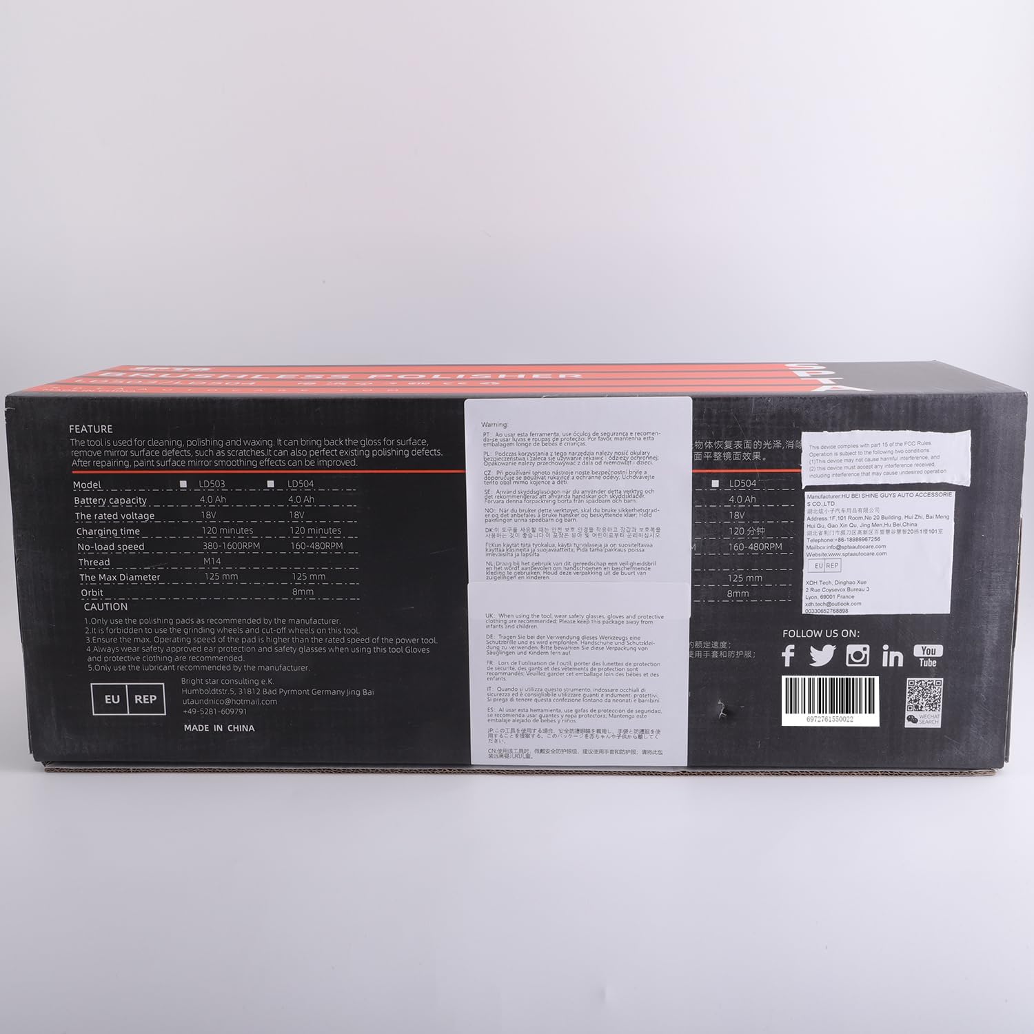 Buffer Polisher, 18V Cordless Rotary Polisher, 4Inch & 5Inch Car Polisher with 7 Variable Speed 2Pcs 4.0Ah Battery, 2 Backing Plate, 6 Polishing Pads, 2 Wool Pads for Car Polishing and Waxing