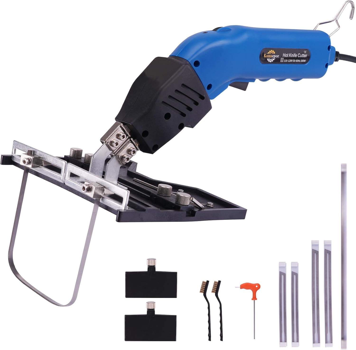 K2NSB 200W Electric Foam Cutter with Slotting, Air-Cooled Hot Knife for Styrofoam, EPP, EPS, XPS, EPE, KT Board  C 4 Blades Included