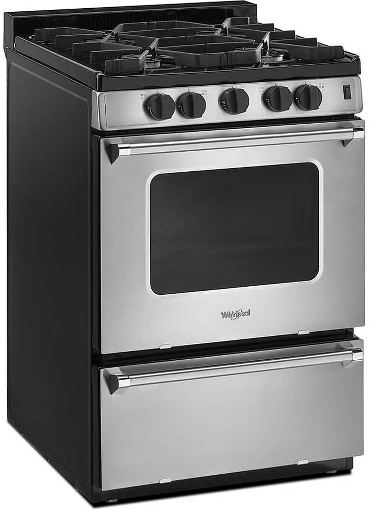 Whirlpool 24    Stainless Steel Freestanding Gas Range with Sealed Burners  C ADA Compliant
