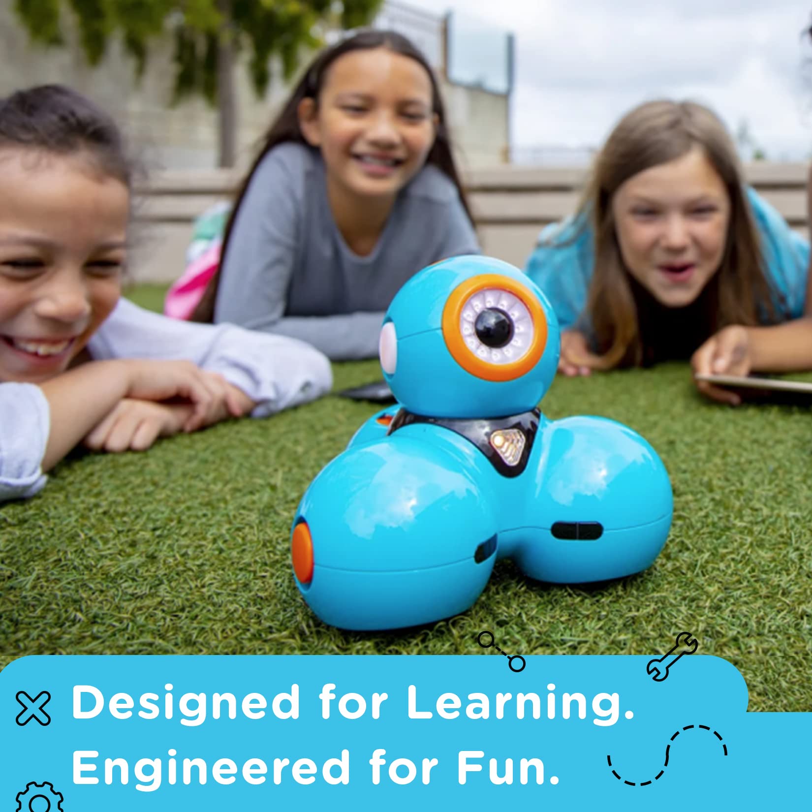 Wonder Workshop Dash Robot for Kids, Interactive Coding & Play, Ages 6-11, Includes Building Brick Connectors & USB Charger