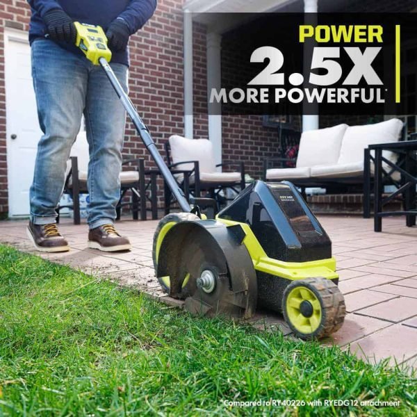 RY40760-AC 40V HP Brushless 9 in. Edger w/ Extra Edger Blade, 4.0 Ah Battery and Charger