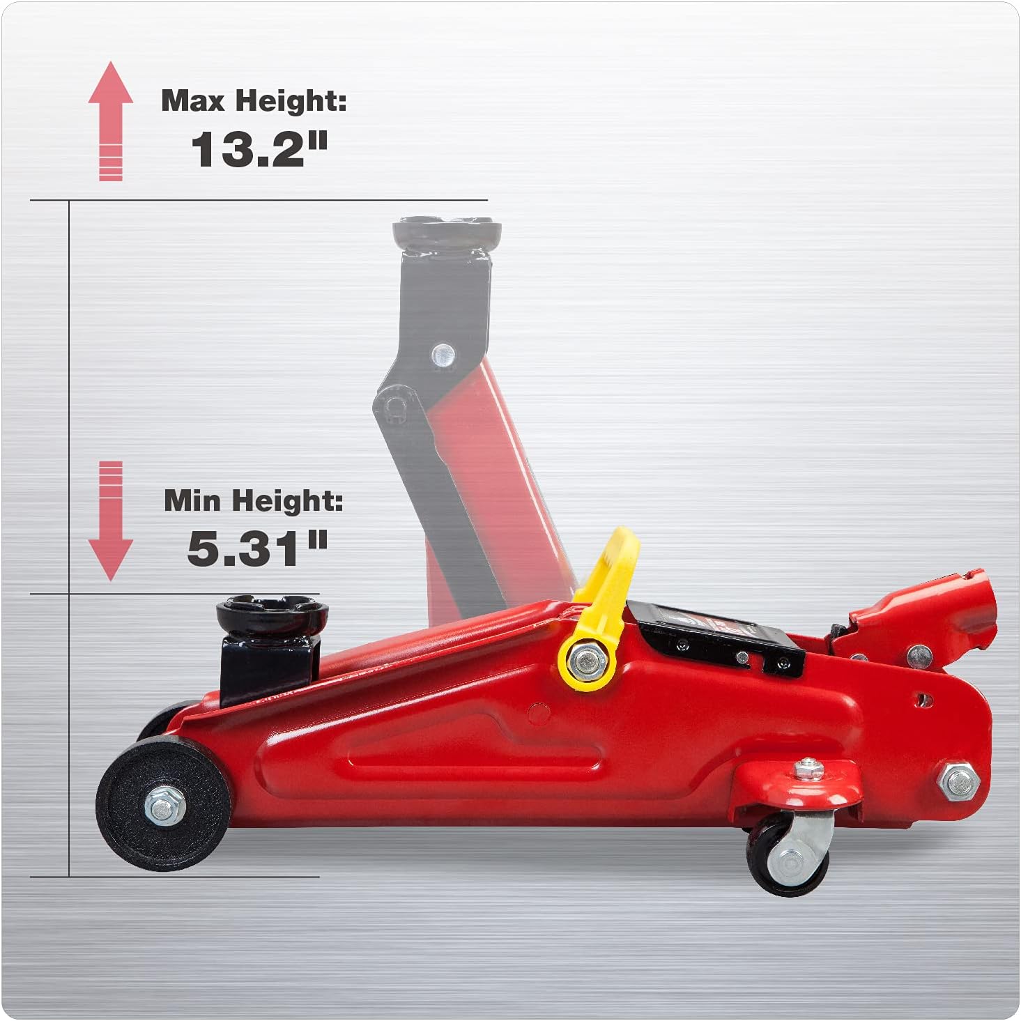 Aluminum and Steel Car Jack, 3 Ton (6,600 LBs) Hydraulic Floor Jack with Dual Piston Quick Lift Pump, Lifting Range 3-15/16