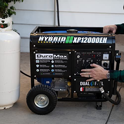 XP12000EH Dual Fuel Generator �C 12,000W Gas/Propane, 457cc 4-Stroke Engine, EPA/CARB Compliant