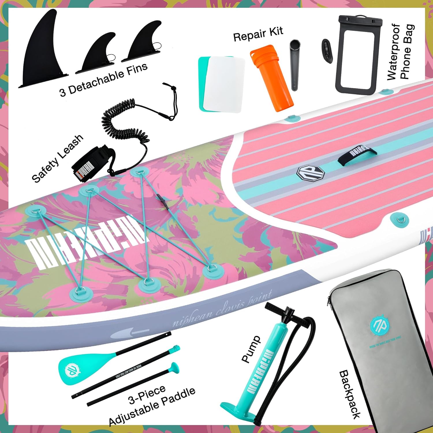 Stand Up Paddle Board with SUP Accessories, Anti-Slip EVA Deck, 10 ?�� ?Inflatable Paddle Boards for Adults & Youth of All Skill Levels