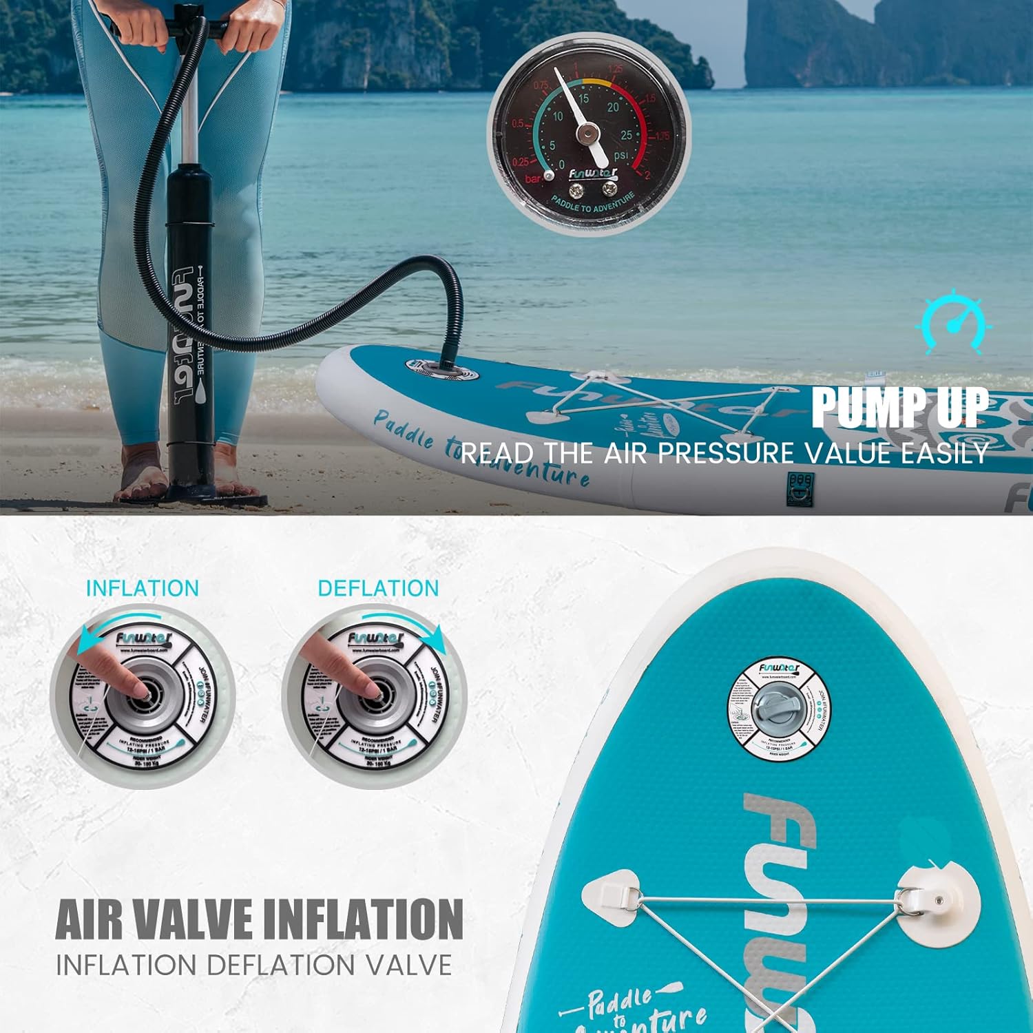 Inflatable Ultra-Light Stand Up Paddle Board for All Skill Levels with Premium SUP Paddleboard Accessories,Non-Slip Comfort Deck for Youth & Adults.
